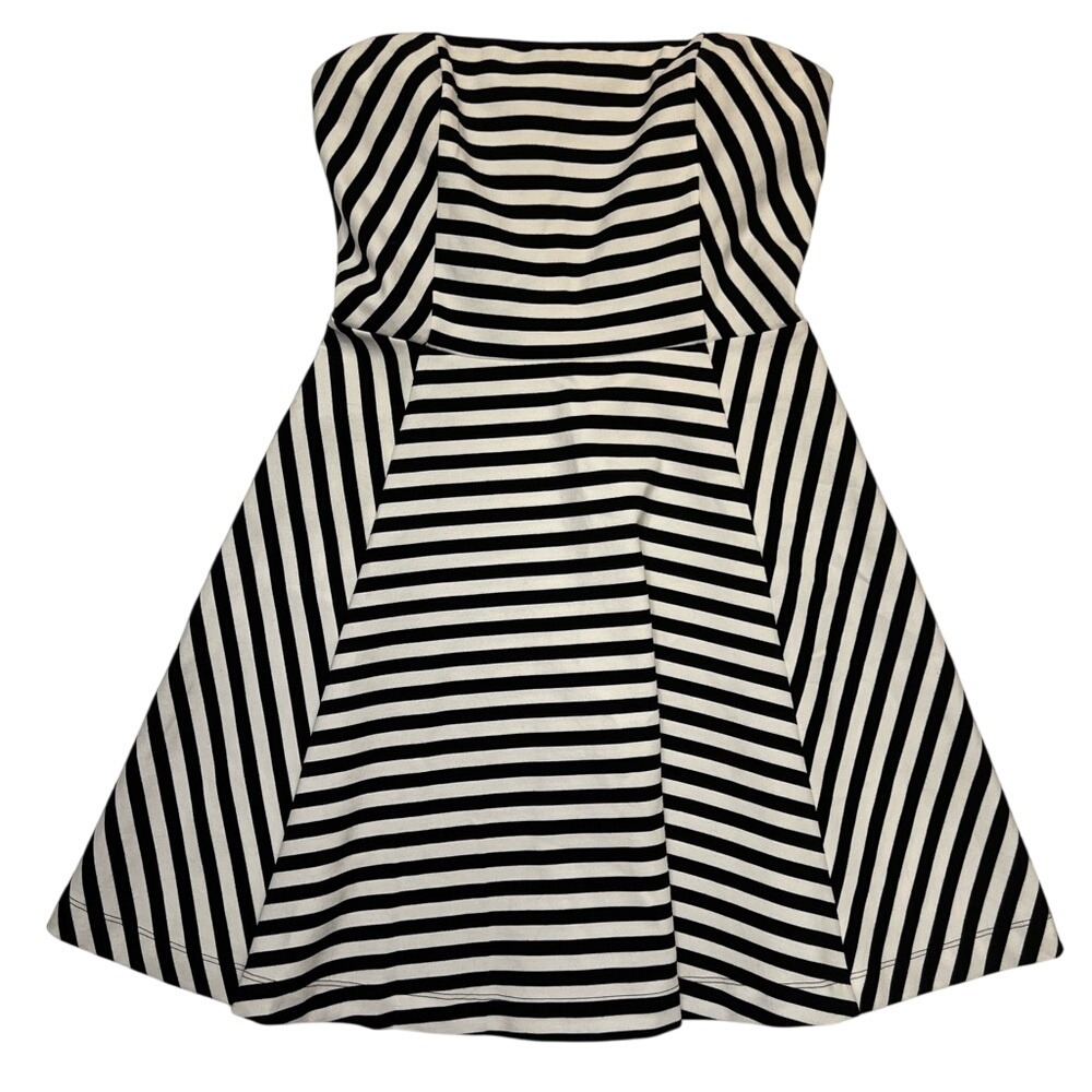 Express Black and White Striped Strapless Mini Dress‎ Size 4